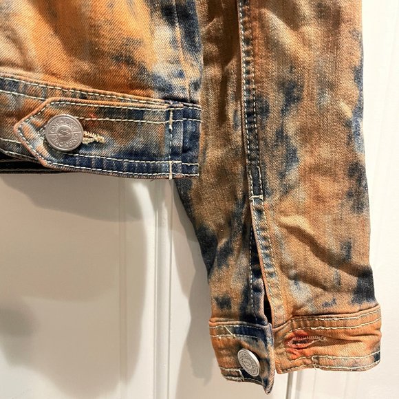 Tie Dye Jacket in Dark Blue and Golden Rust, NEW, size medium - Picture 4 of 8